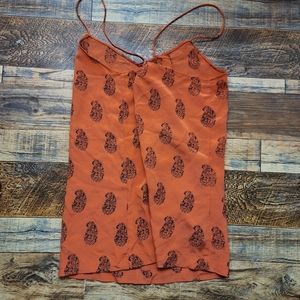 Madewell silk coral paisley tank skirt Size XS